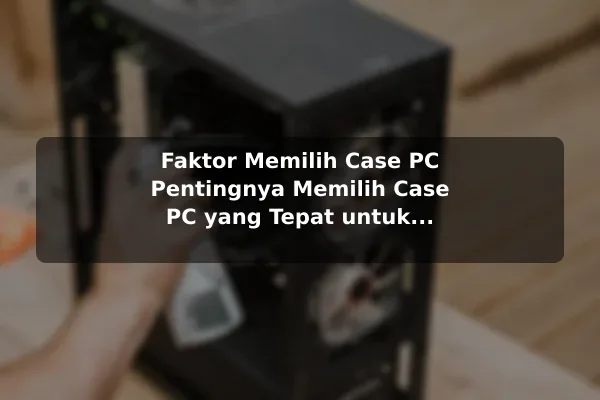 Faktor Memilih Case PC Pentingnya Memilih Case PC yang Tepat untuk Ventilasi dan Estetika