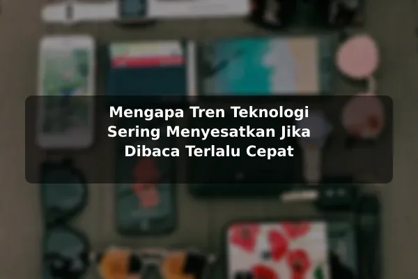 Mengapa Tren Teknologi Sering Menyesatkan Jika Dibaca Terlalu Cepat