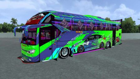 mod bussid bus racing spider green