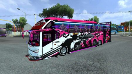 mod bussid bus racing spider pink