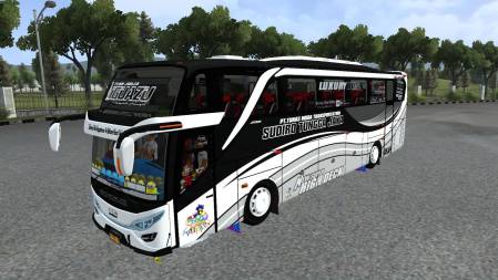 Mod Bussid STJ Iguazu Full Stiker Kaca Boneka