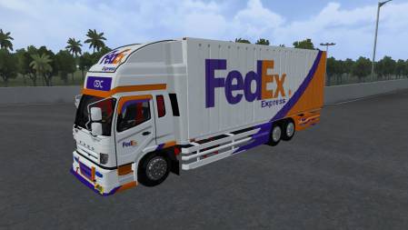 Mod Bussid Truck Fuso Box Livery FedEx Express
