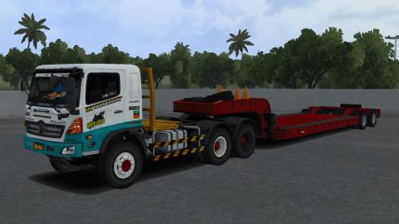 Mod Bussid Truck Hino Lohan 6x4 HT Lowbed 2 Axle